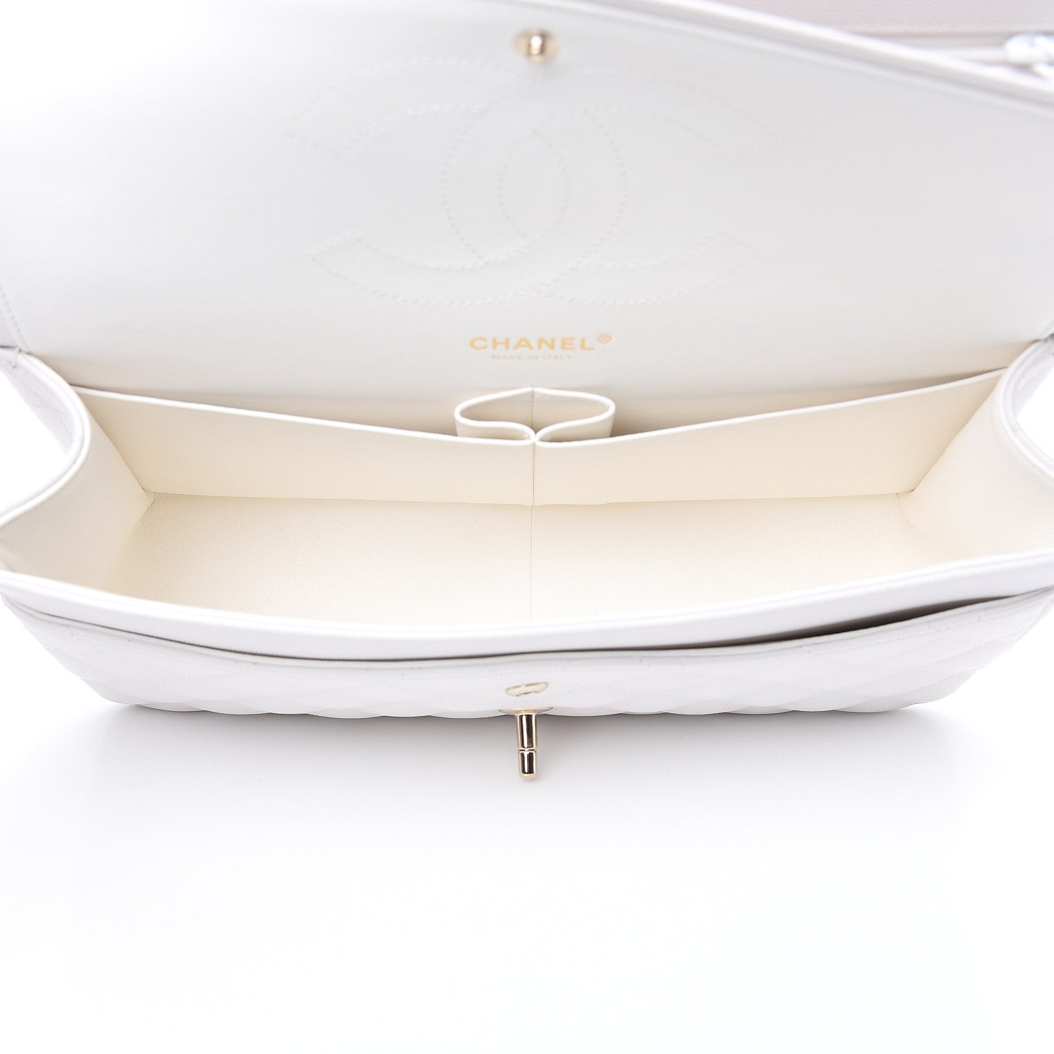 Chanel Caviar Quilted Jumbo Double Flap White 5 of 10
