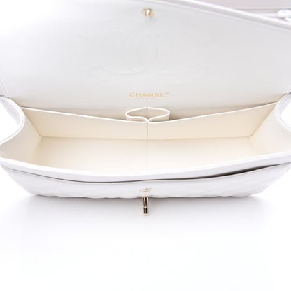 Chanel Caviar Quilted Jumbo Double Flap White 5 of 10