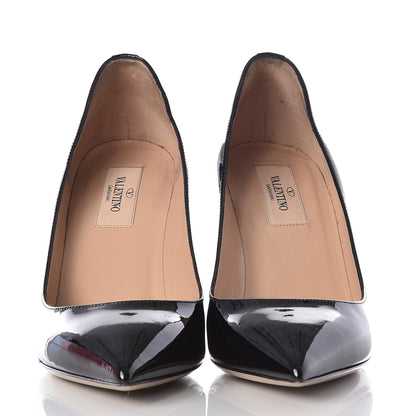 Valentino Garavani Patent Rockstud New Plain 85mm Pumps 38 Black 3 of 11