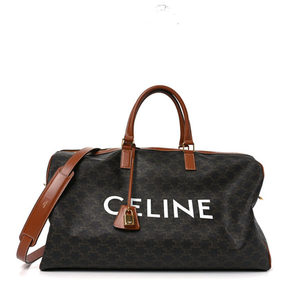 Celine Triomphe Canvas Large Voyage Duffle Tan 1 of 8