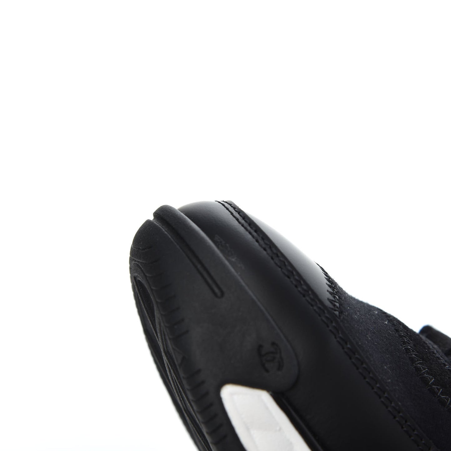 Velvet Calfskin Mixed Fibers CC Sneakers 39.5 Black