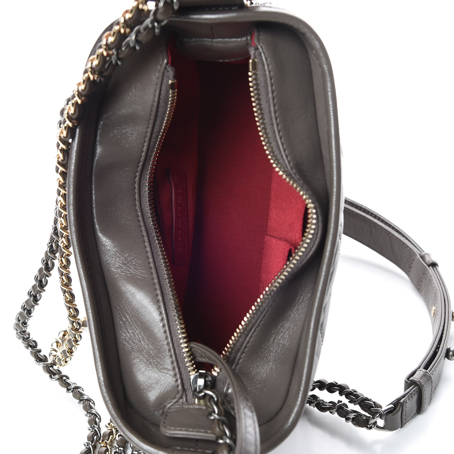 Chanel Aged Calfskin Quilted Small Gabrielle Hobo Grey 7 of 10
