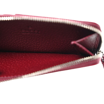 Gucci GG Supreme Monogram Zip Card Case Beige Burgundy 5 of 8