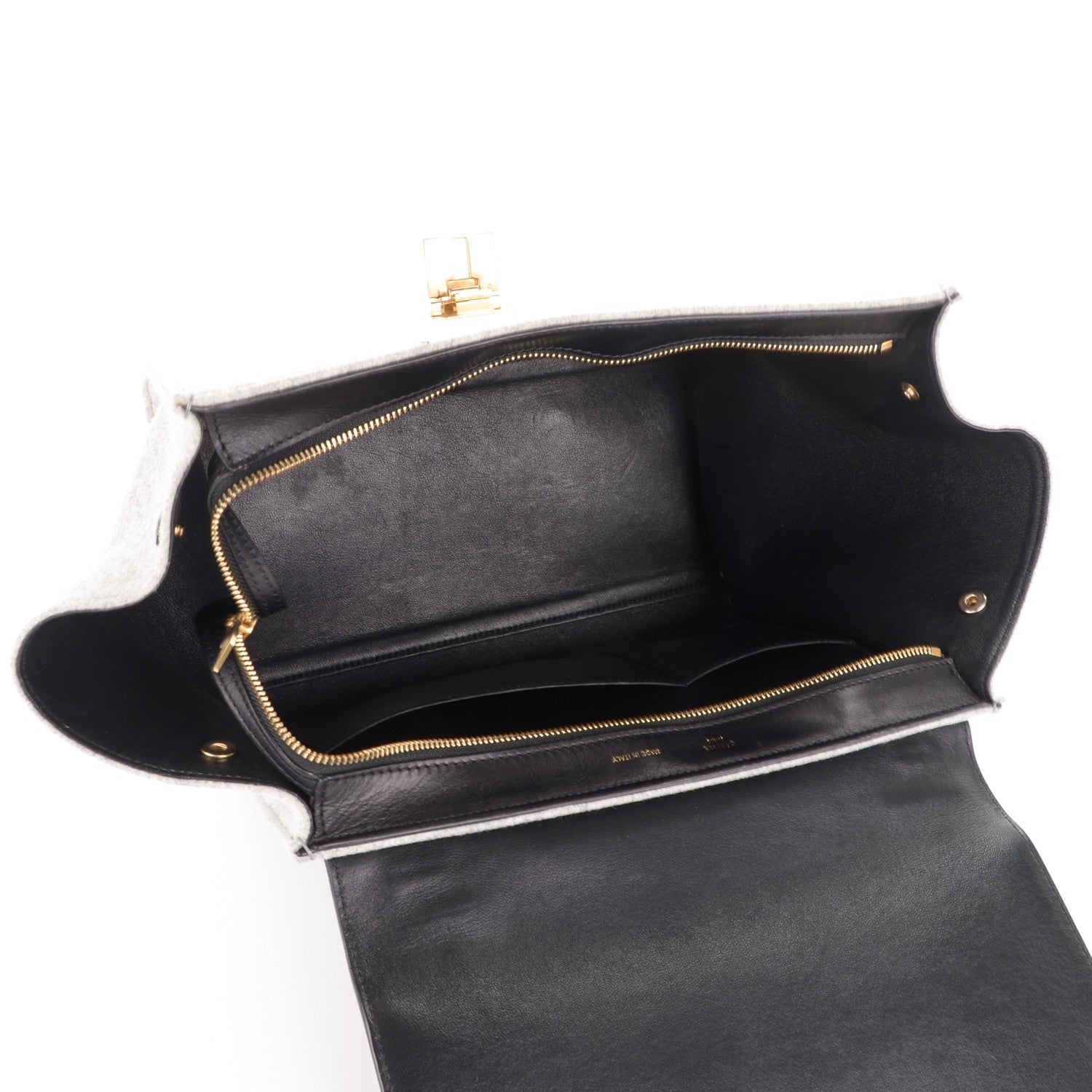 Celine Felt Smooth Calfskin Medium Trapeze Pearl Grey 6 of 7