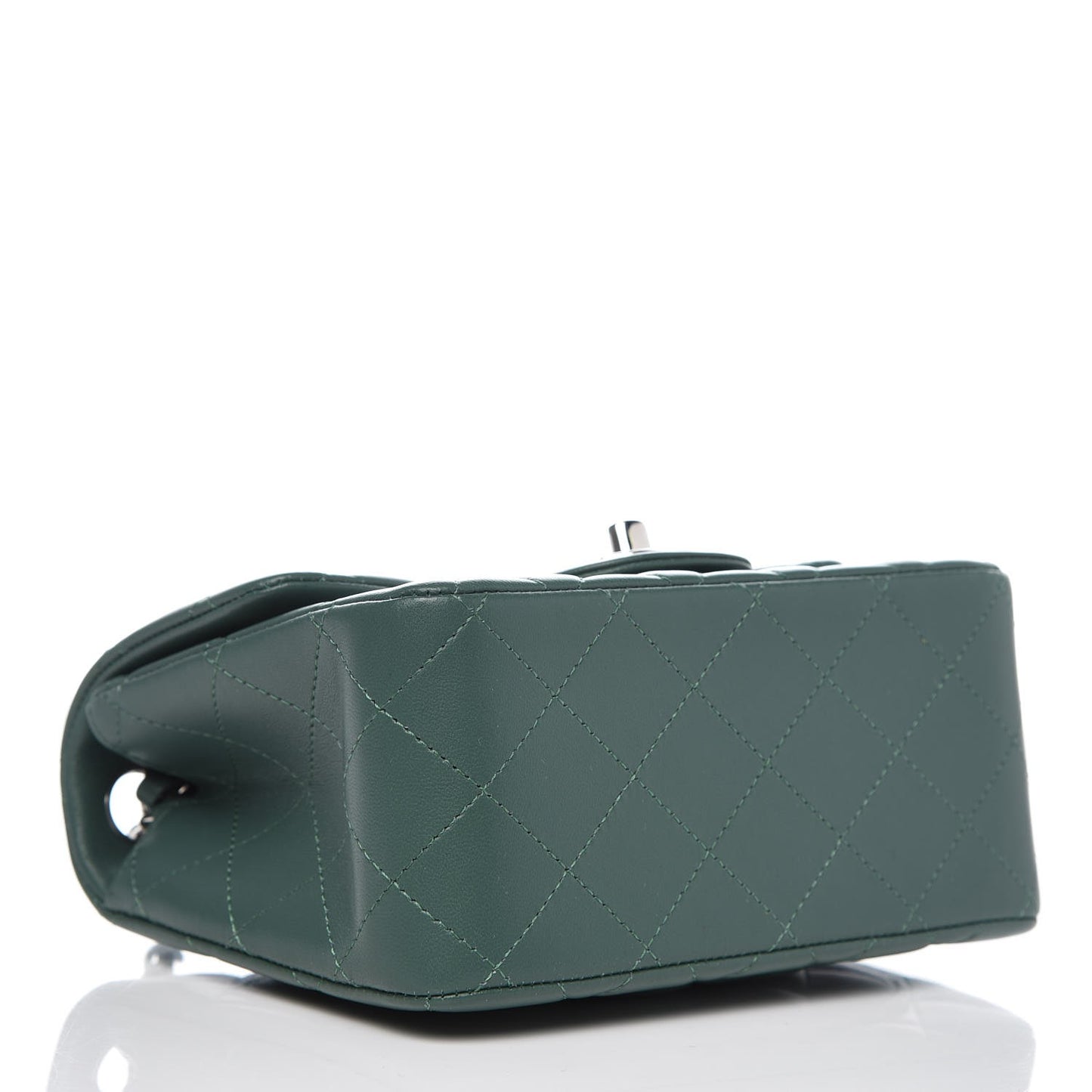 Lambskin Quilted Mini Square Flap Green