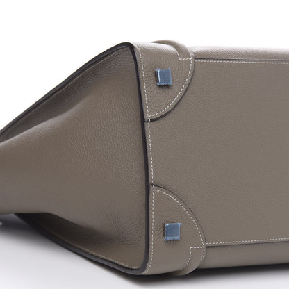 Celine Drummed Calfskin Mini Luggage Souris 9 of 11