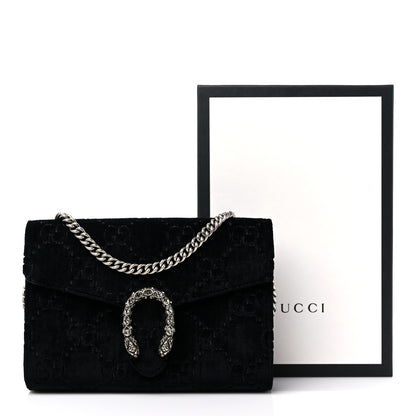 Gucci Velvet GG Monogram Mini Dionysus Chain Wallet Black 10 of 10