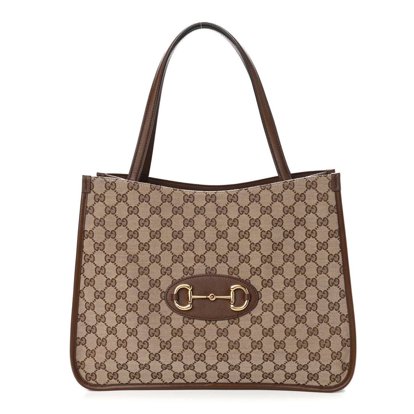 Monogram Horsebit 1955 Tote Bag Beige Brown Sugar
