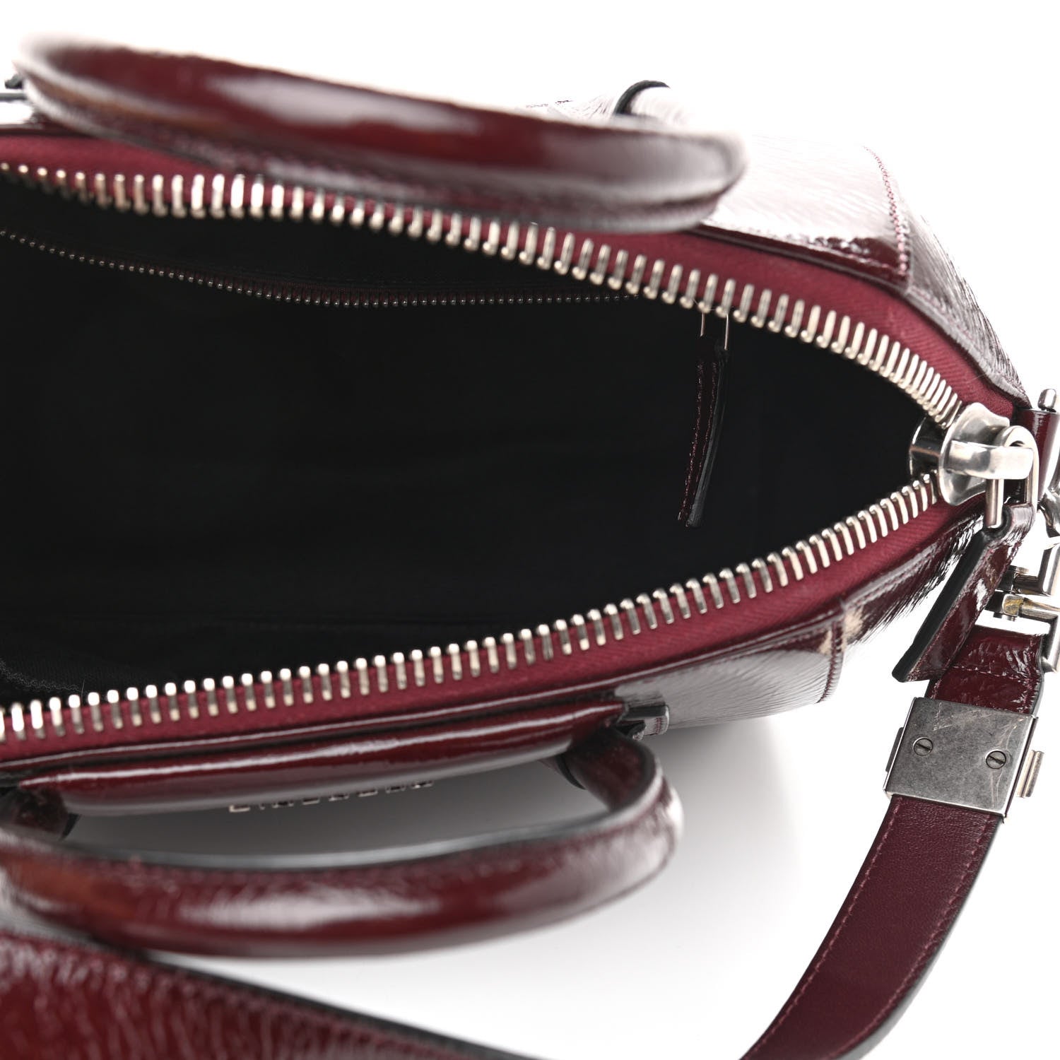Givenchy Crinkled Patent Calfskin Small Antigona Aubergine 5 of 11