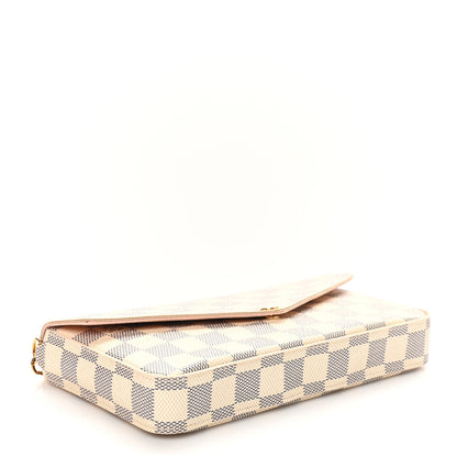 Louis Vuitton Damier Azur Pochette Felicie Chain Wallet Rose Ballerine 5 of 12