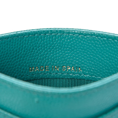 Chanel Caviar Quilted Card Holder Turquoise 7 of 11