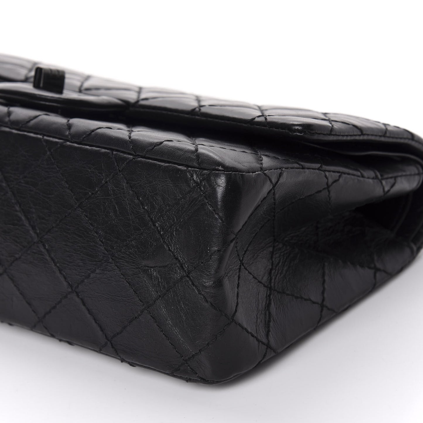 Aged Calfskin Quilted 2.55 Reissue 225 Flap So Black