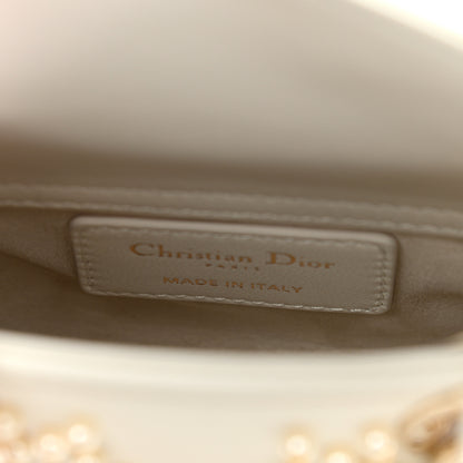 Christian Dior Lambskin Pearl Cannage Micro Lady Dior Latte 6 of 11