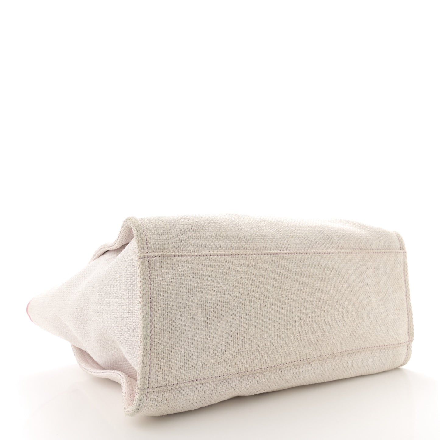 Woven Straw Raffia Medium Deauville Tote Pink