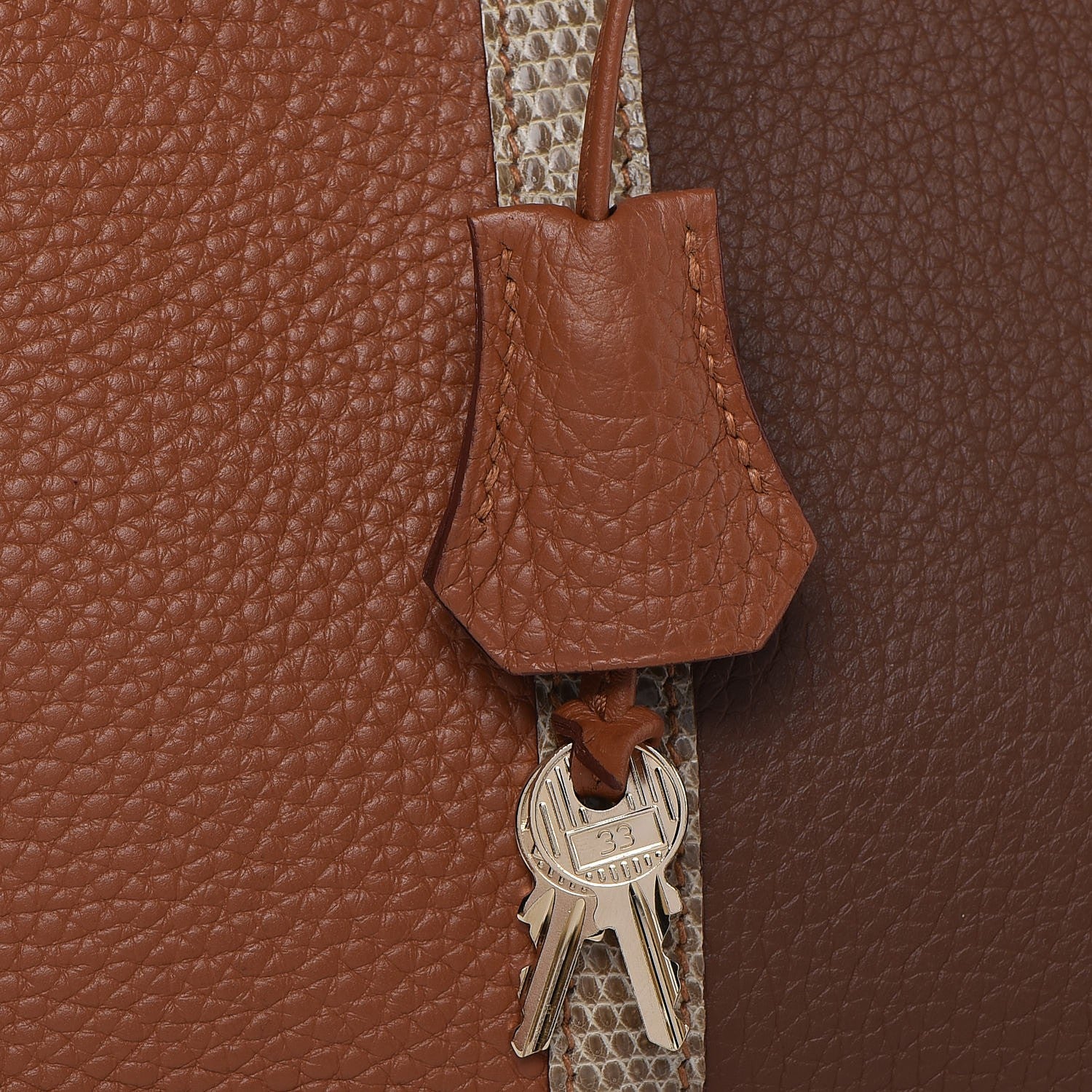 Hermes Taurillon Clemence Lizard Club Birkin 30 Gold Marron D'Inde 28 of 34