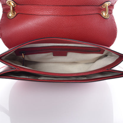 Gucci Cellarius Calfskin Feline GG Marmont Flap Shoulder Bag Vulcanic Red 7 of 14