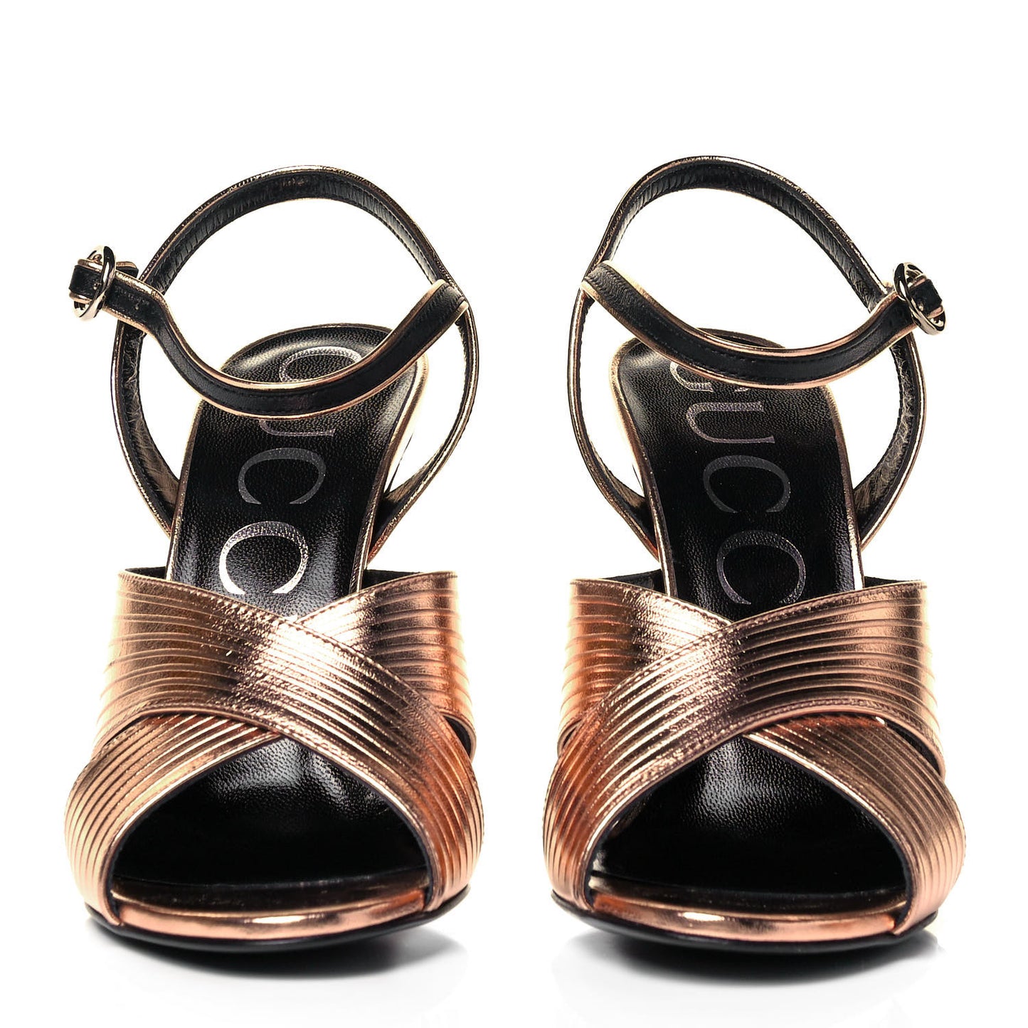 Malaga Kid Webby Crossover High Heel Sandals 39 Champagne