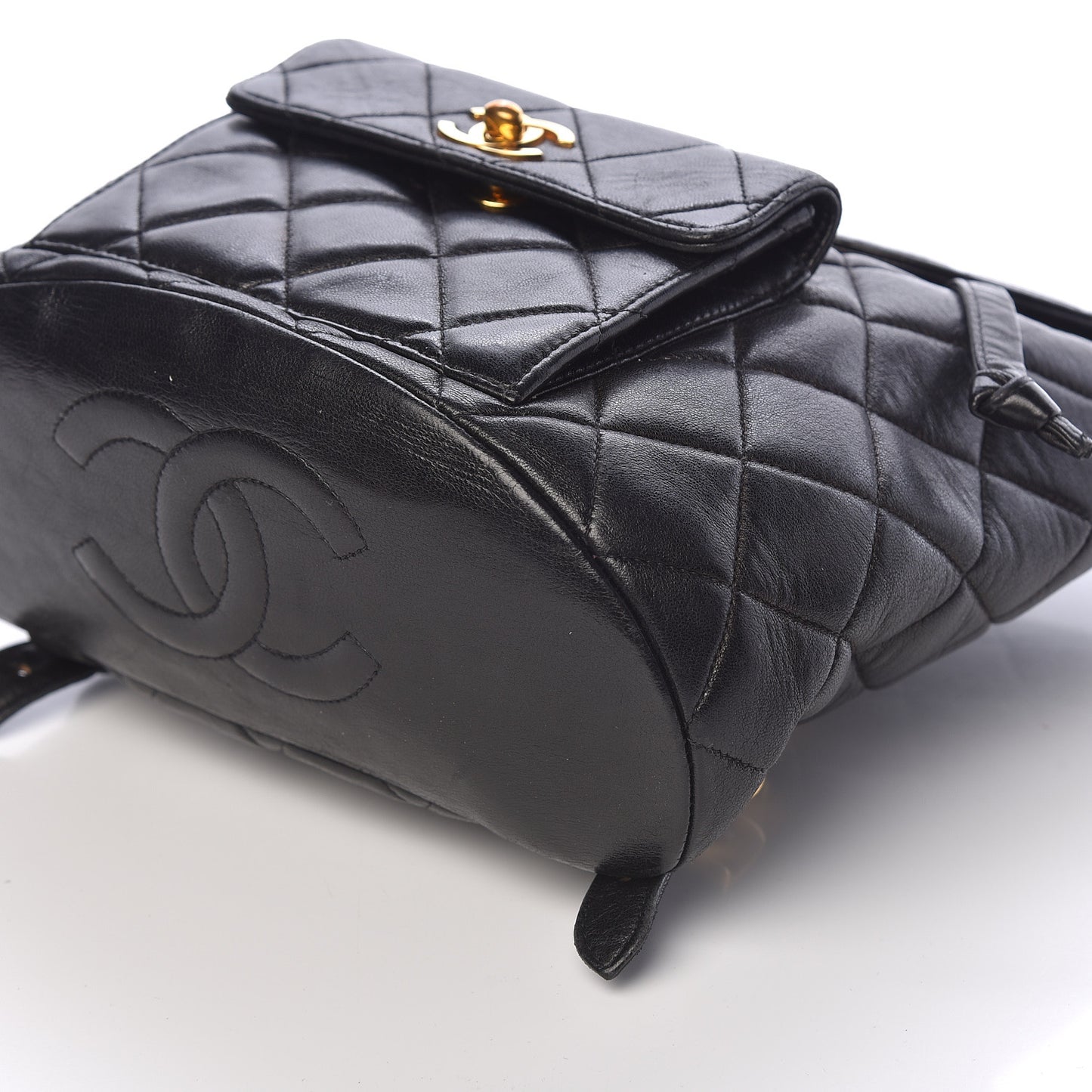 Lambskin Quilted CC Chain Backpack Black