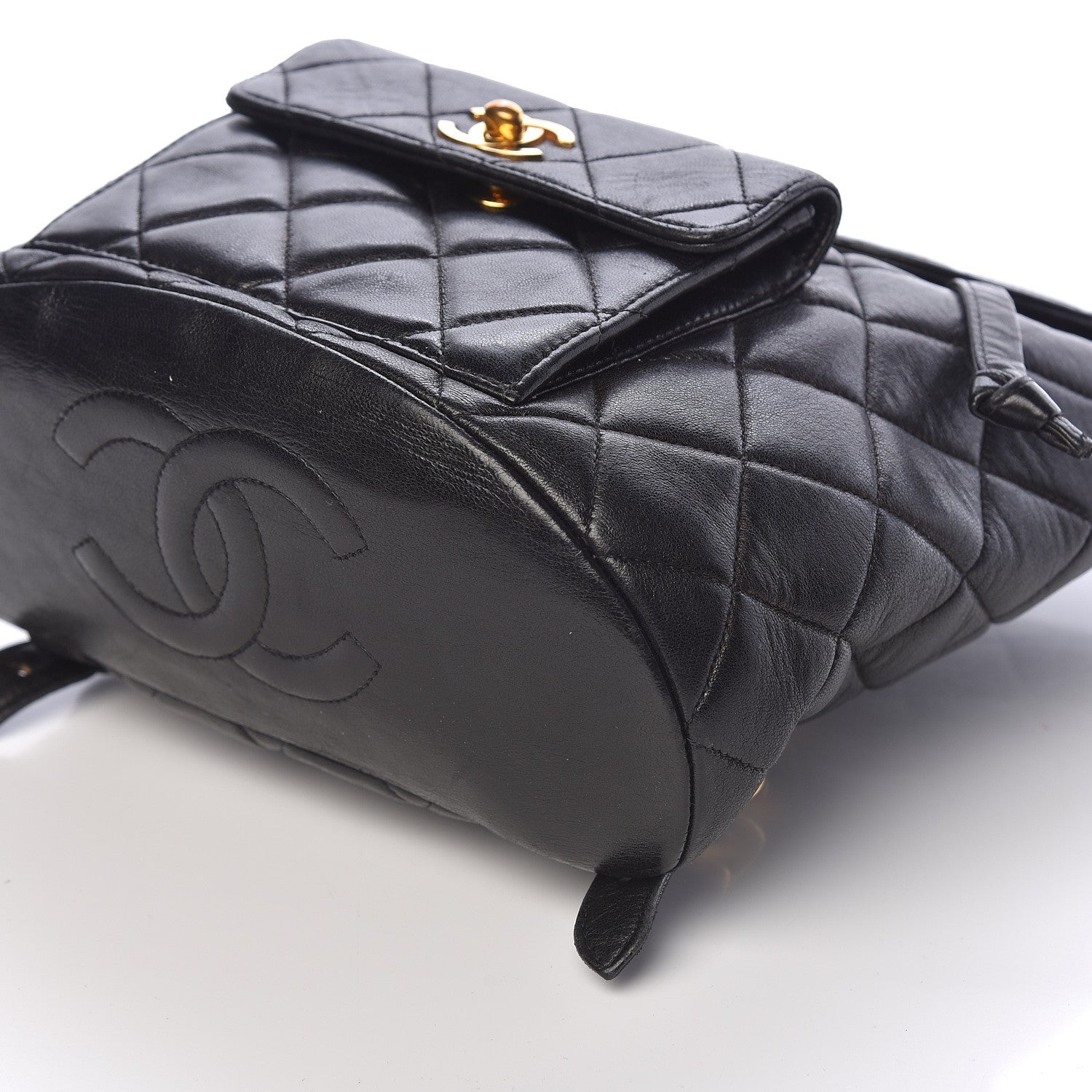 Chanel Lambskin Quilted CC Chain Backpack Black 9 of 10