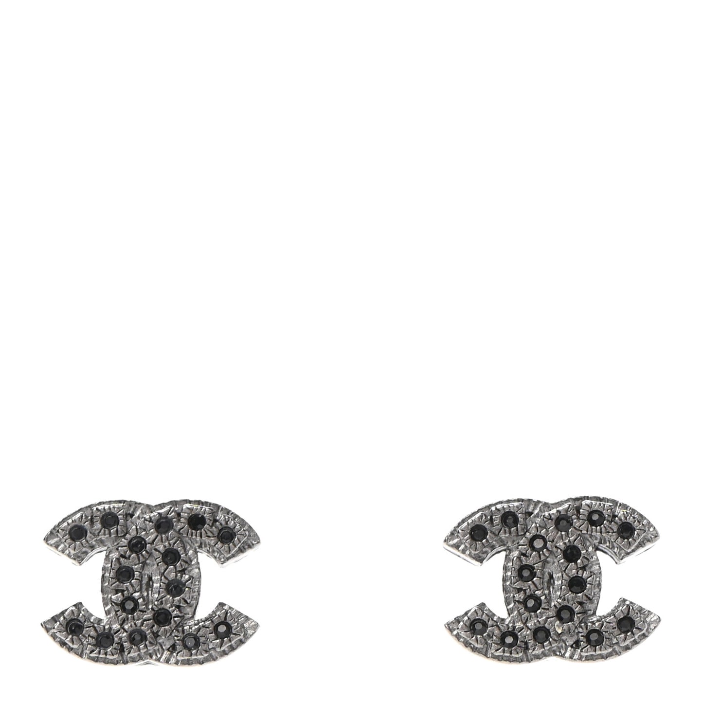 Ruthenium Crystal CC Earrings Silver Black