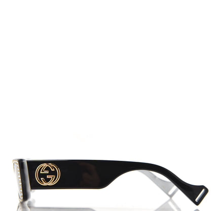 Gucci Acetate Rectangular Crystal Sunglasses GG0516S Black 3 of 8