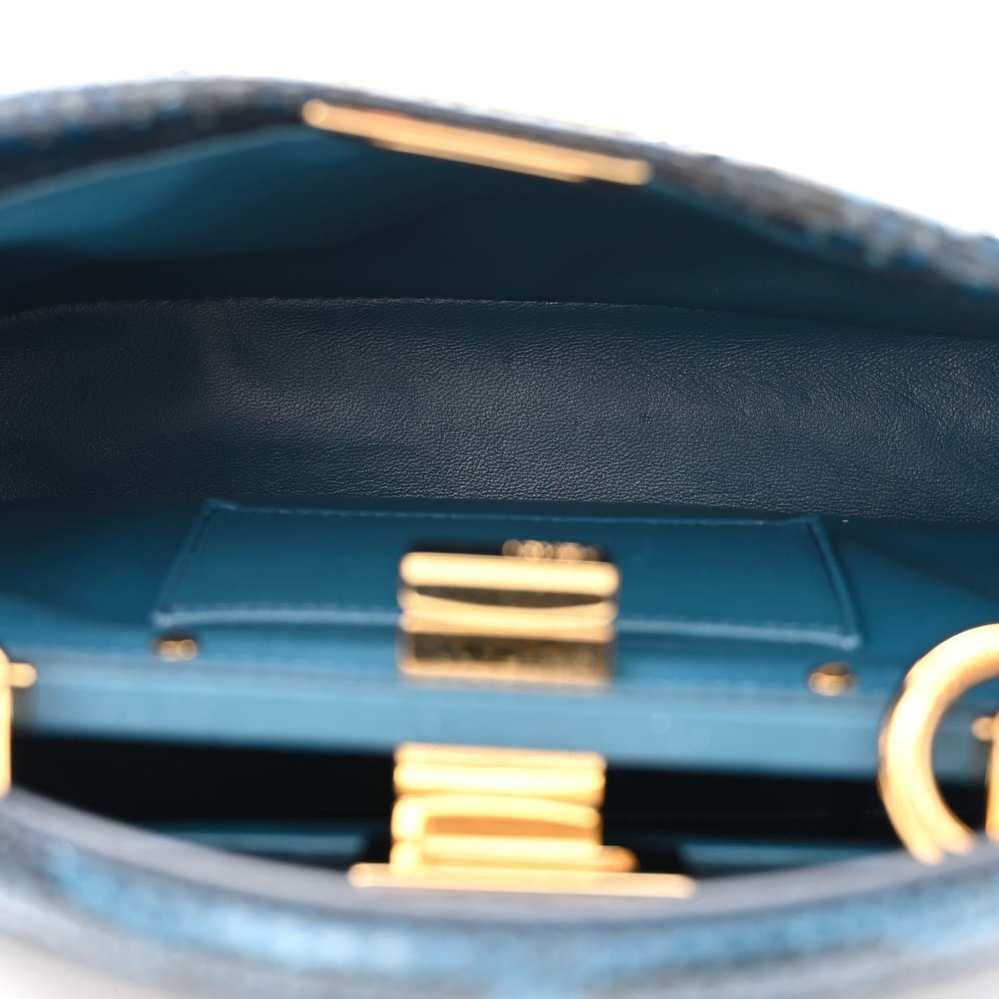 Python Shiny Nappa Mini Peekaboo Iconic Satchel Blue Jeans