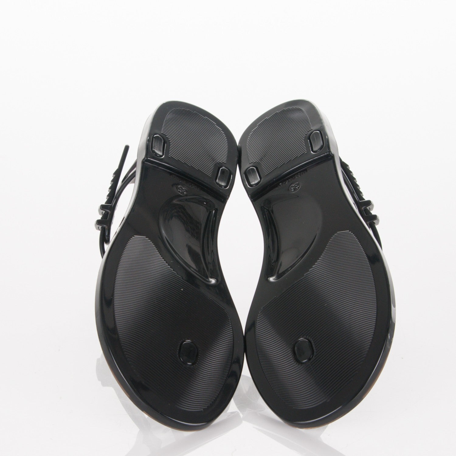 Chanel Jelly Camellia Thong Sandals 35 Black 5 of 7