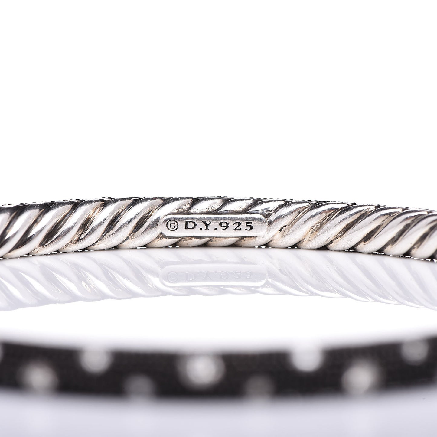 Sterling Silver Diamond 4mm Midnight Melange Bangle Bracelet