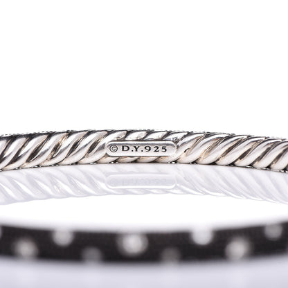 David Yurman Sterling Silver Diamond 4mm Midnight Melange Bangle Bracelet 4 of 5