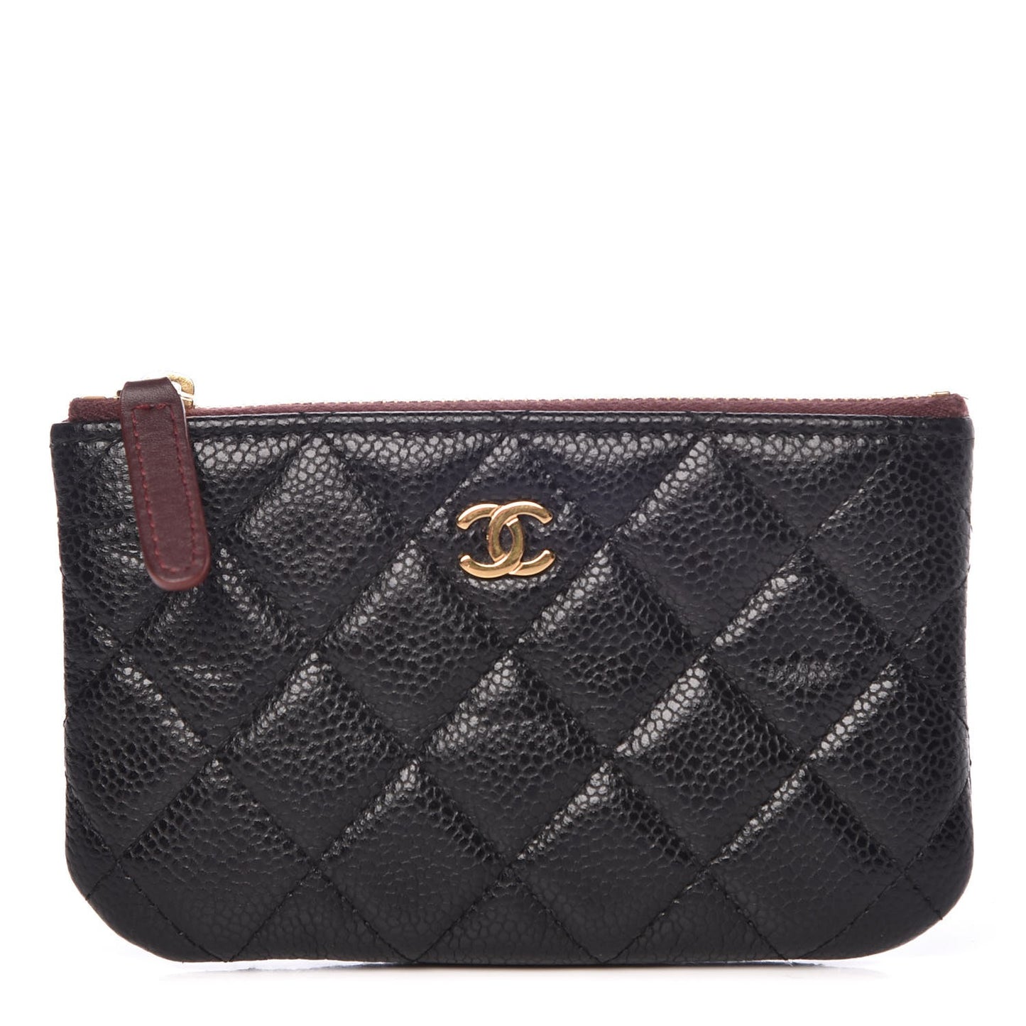 Caviar Quilted Small Cosmetic Case Black