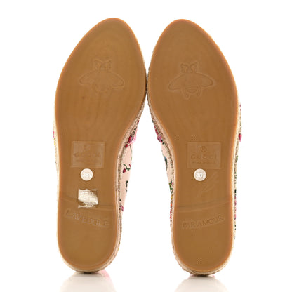 Gucci Canvas Flora Print Espadrilles 38.5 White Multicolor Fuxia 5 of 8