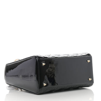 Christian Dior Patent Cannage Medium Lady Dior Black 3 of 10