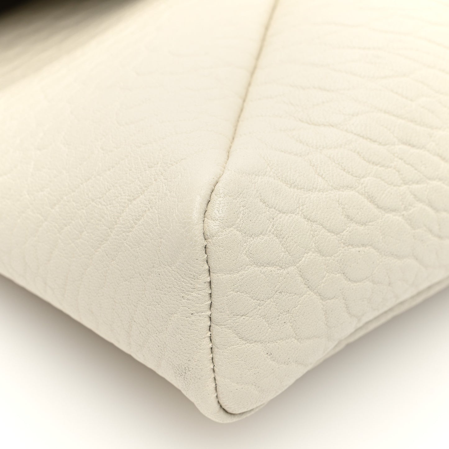 Grained Lambskin Large Cassandre Envelope Pouch Blanc Vintage