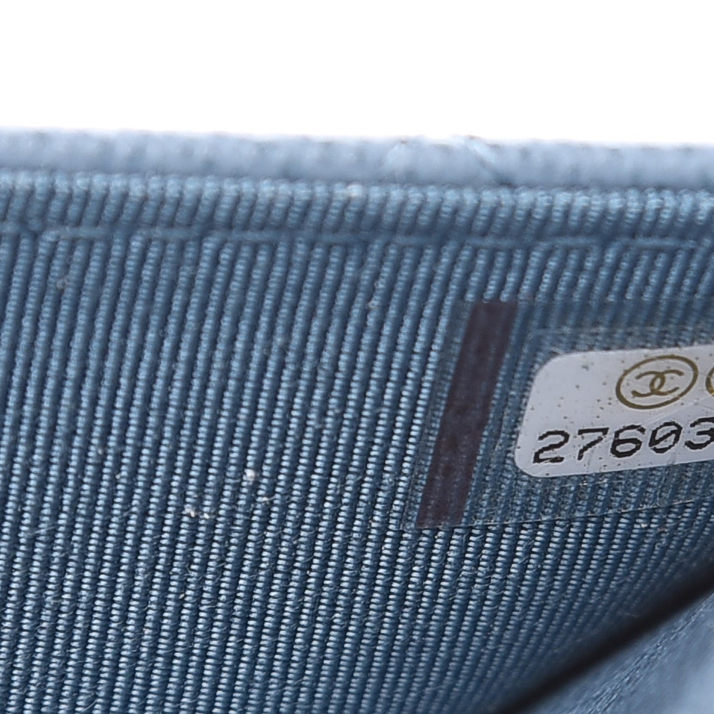 Grained Calfskin Quilted CC Box Wallet On Chain WOC Blue