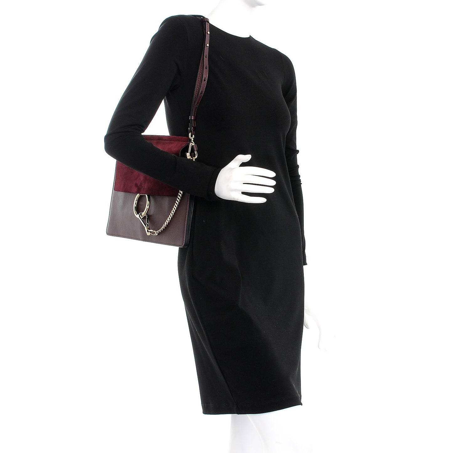 Calfskin Suede Medium Faye Shoulder Bag Intense Violine