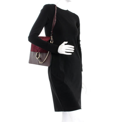Chloe Calfskin Suede Medium Faye Shoulder Bag Intense Violine 2 of 12