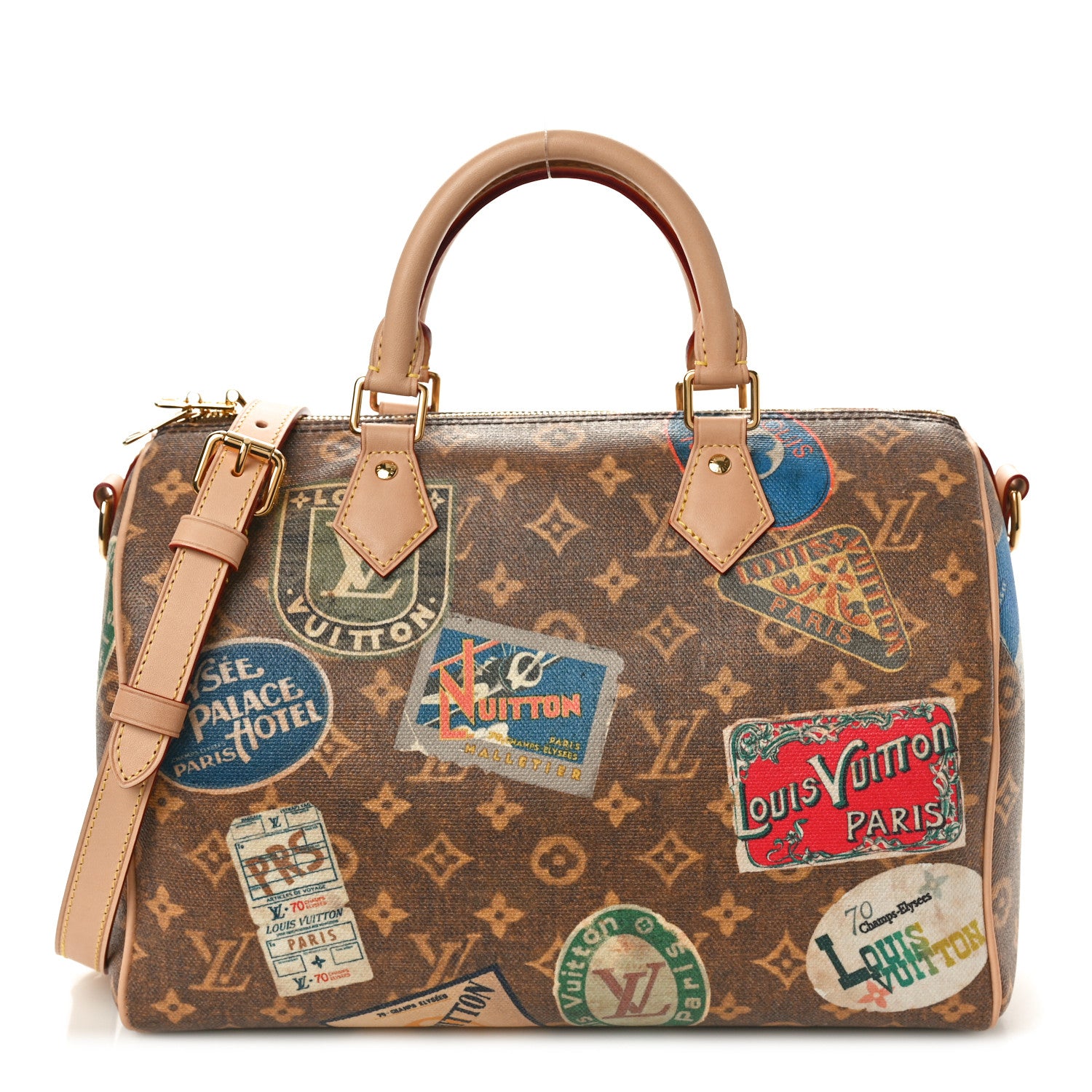 Louis Vuitton Monogram Hotel Labels Speedy Bandouliere 30 1 of 10