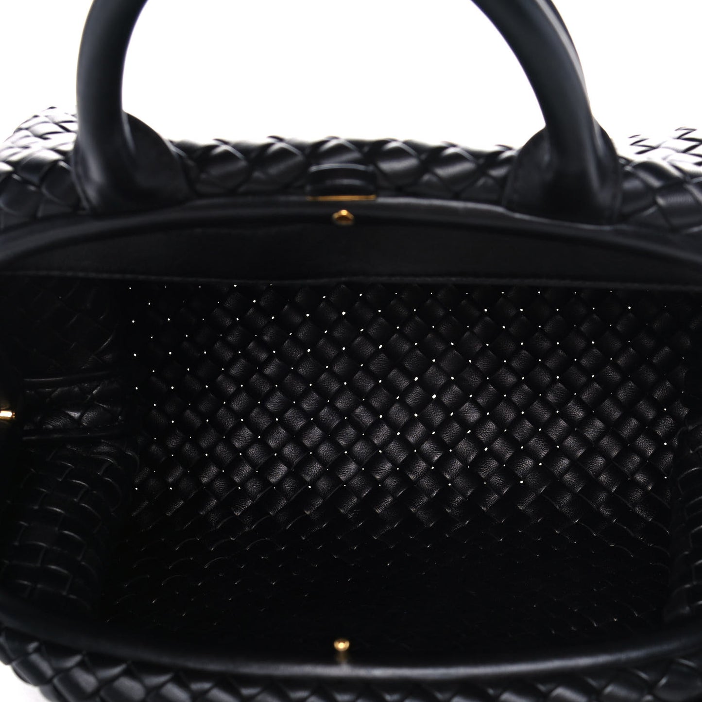 Nappa Intrecciato Medium Padded The Handle Tote Black