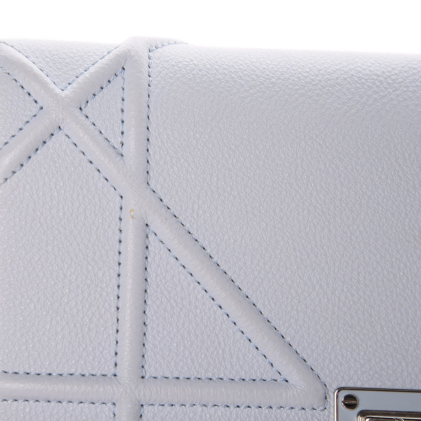 Grained Calfskin Diorama Wallet on Chain Pouch Light Blue