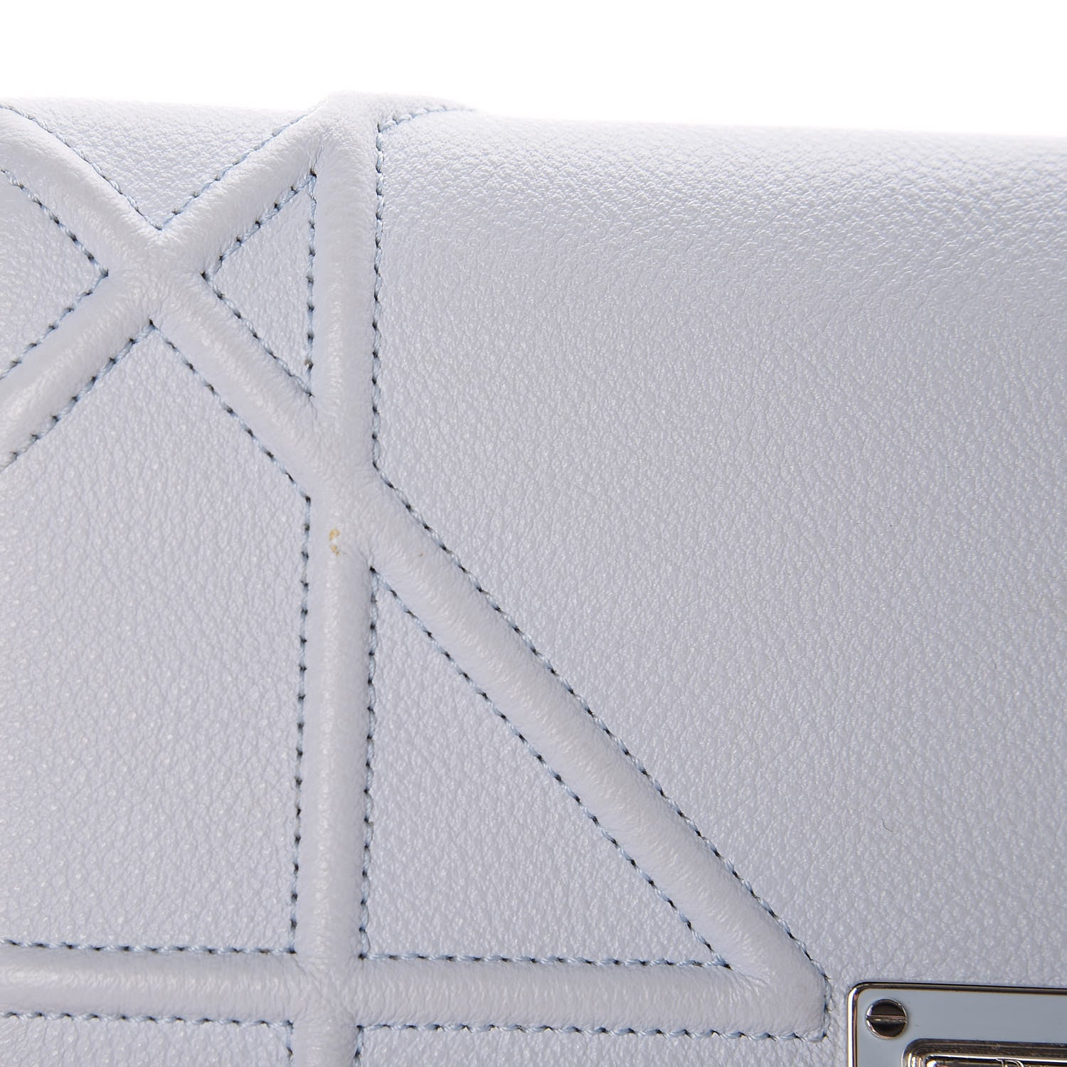 Christian Dior Grained Calfskin Diorama Wallet on Chain Pouch Light Blue 14 of 18