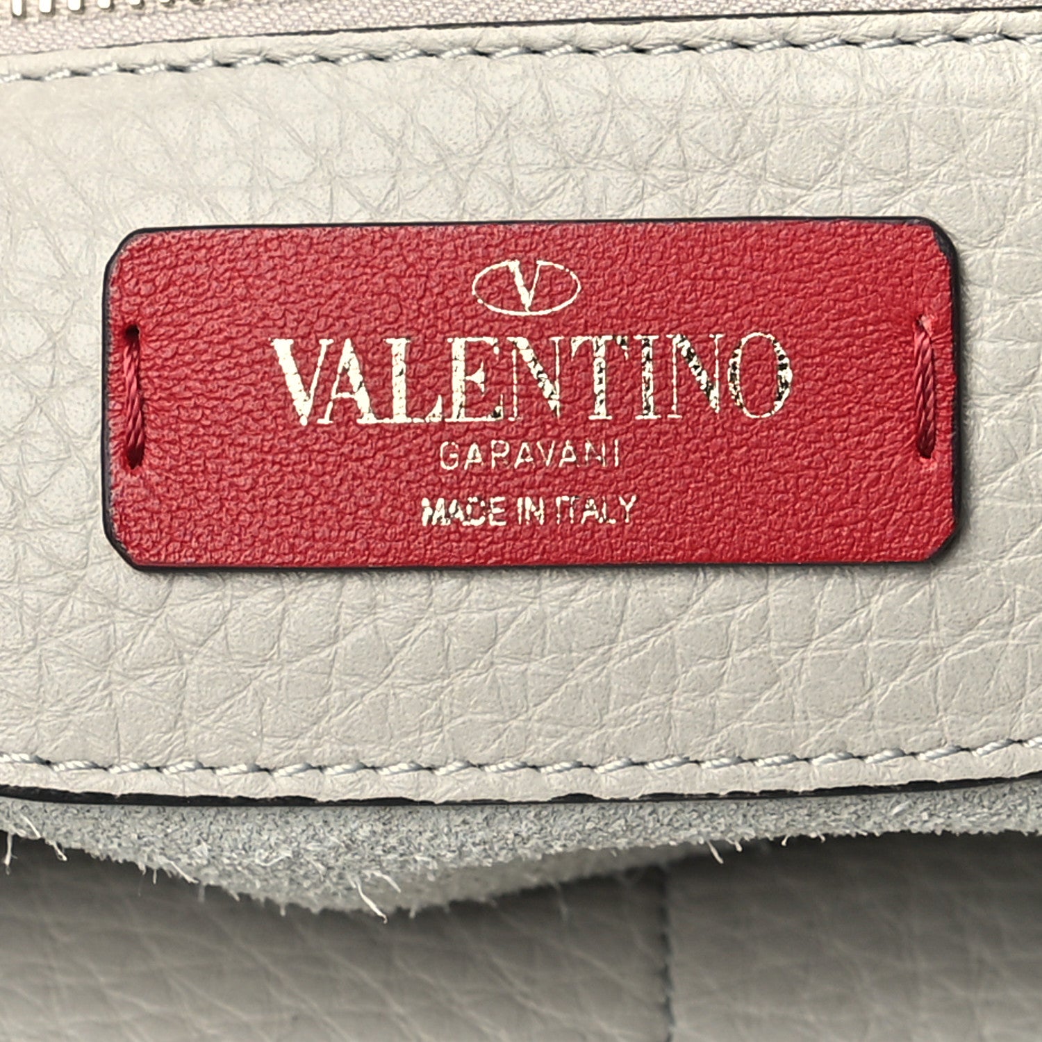 Valentino Garavani Grained Calfskin Rockstud Shoulder Tote Opal Grey 6 of 9