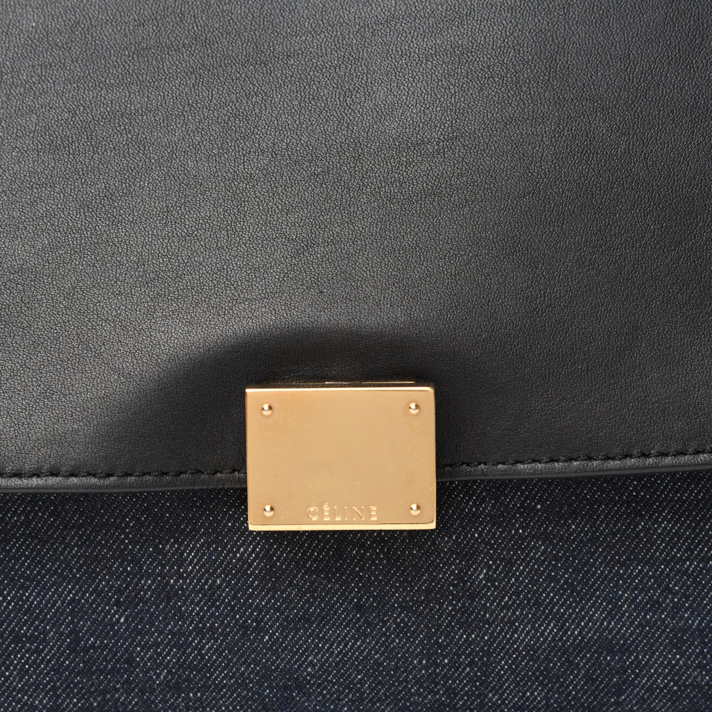 Smooth Calfskin Denim Medium Trapeze Blue