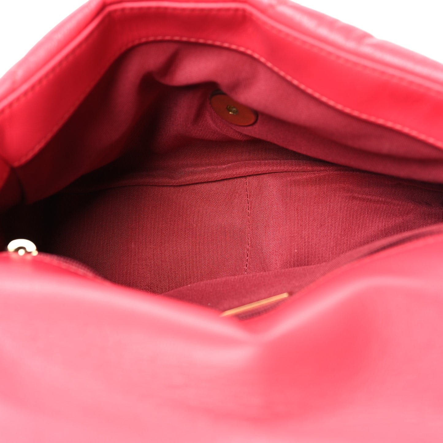 Goatskin Quilted Medium Chanel 19 Flap Coral