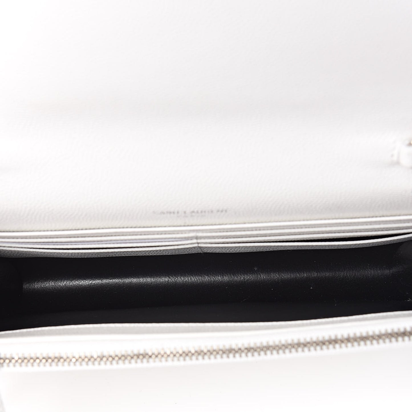 Grain De Poudre Matelasse Chevron Monogram Envelope Chain Wallet Optical White