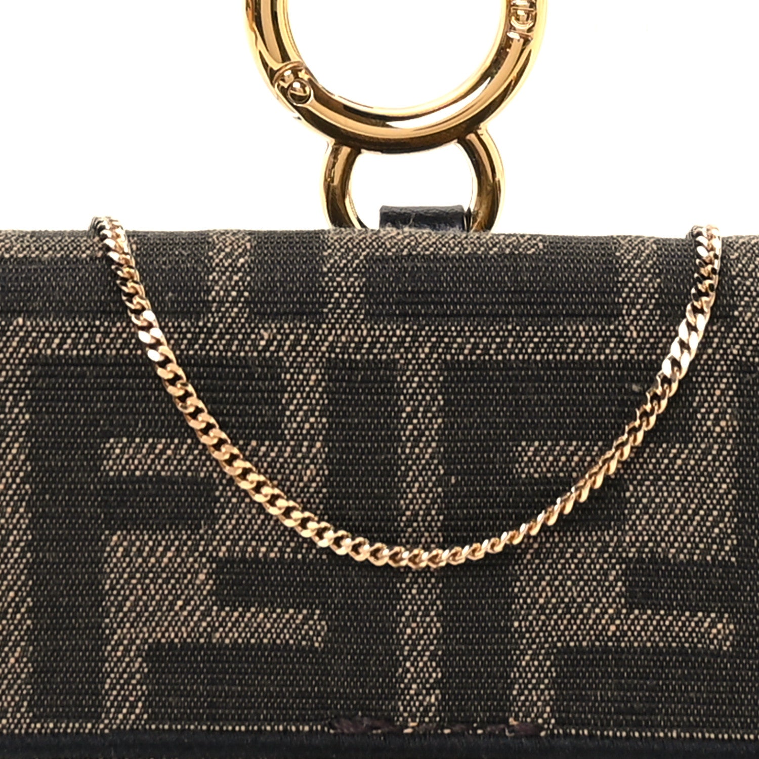 Fendi Fabric Jacquard FF 1974 Nano Baguette Charm Tobacco Moro Black 8 of 11