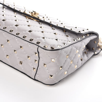 Valentino Garavani Nappa Medium Rockstud Spike Shoulder Bag Grey 12 of 14