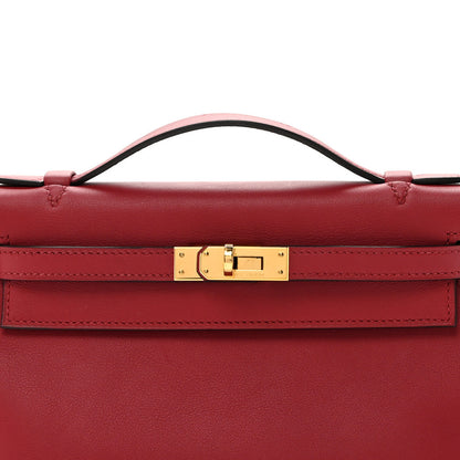 Hermes Swift Kelly Pochette Clutch Rouge Grenat 8 of 10