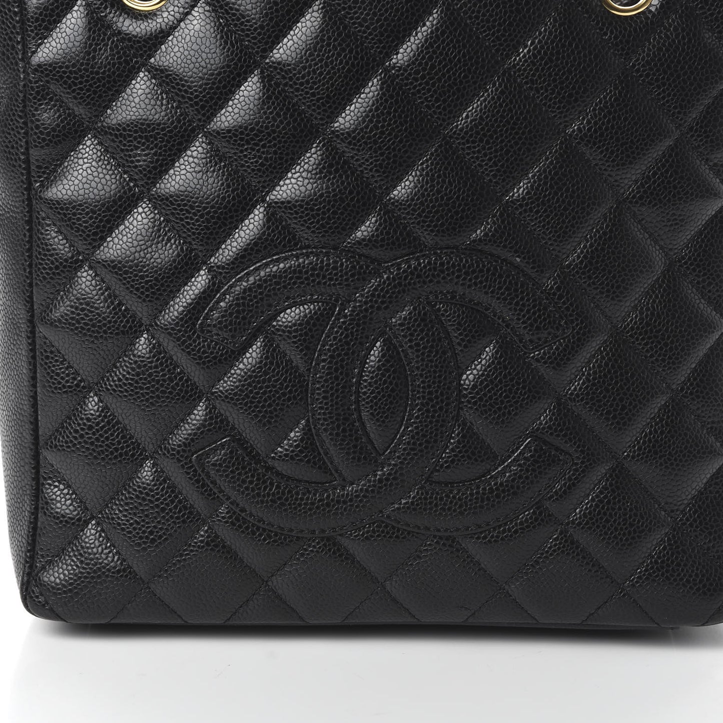 Caviar Quilted Petit Shopping Tote PST Black