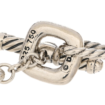 David Yurman Sterling Silver 18k Yellow Gold Cable Heart Charm Bracelet 3 of 3