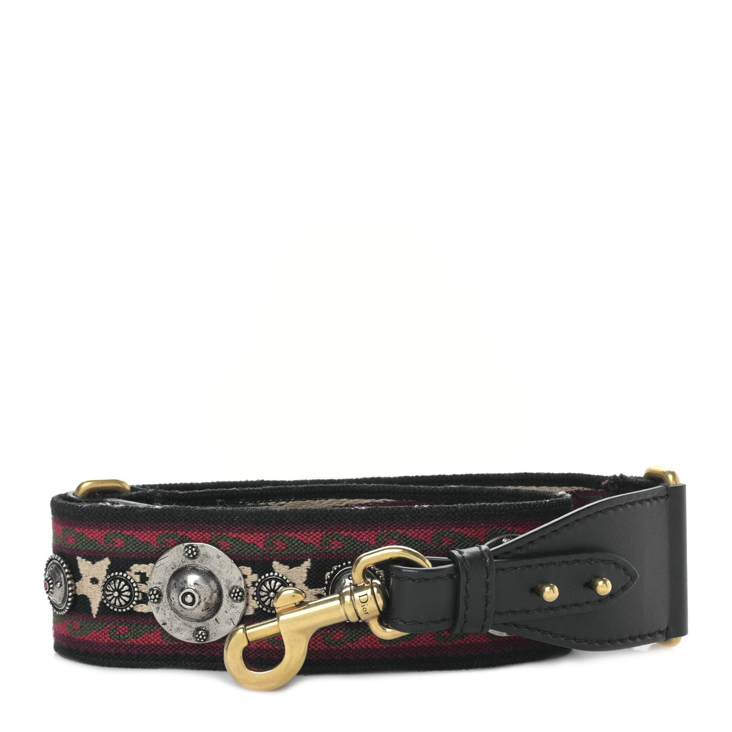 Canvas Embroidered Studded Bohemian Shoulder Strap Red